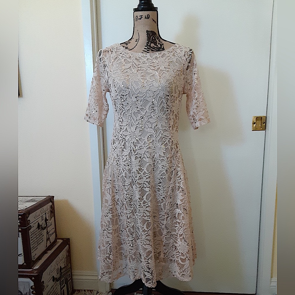 Midnight Velvet Lace Cocktail Dress